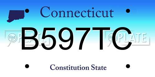 B597TC Connecticut License Plate