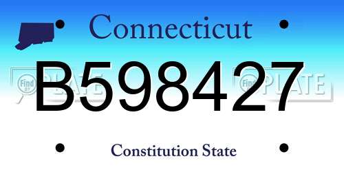 B598427 Connecticut License Plate