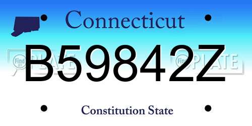 B59842Z Connecticut License Plate