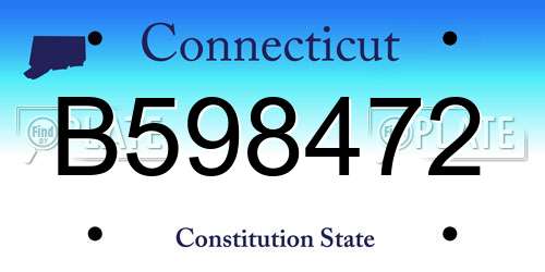 B598472 Connecticut License Plate