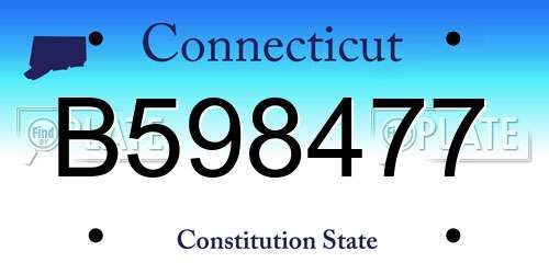B598477 Connecticut License Plate