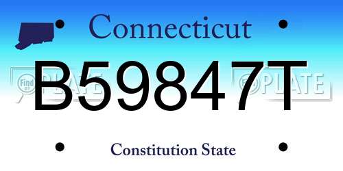 B59847T Connecticut License Plate