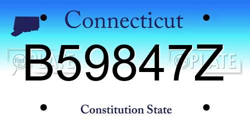 B59847Z Connecticut License Plate