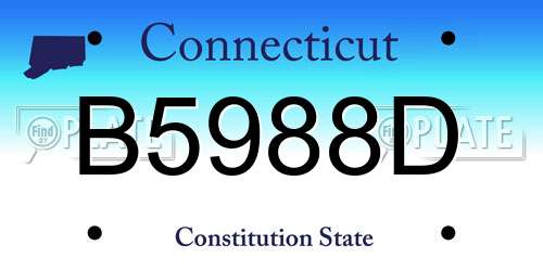 B5988D Connecticut License Plate