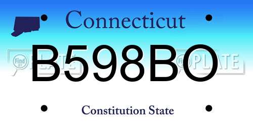 B598BO Connecticut License Plate