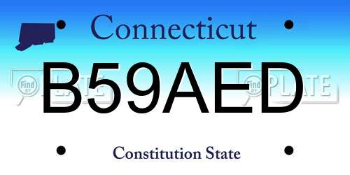 B59AED Connecticut License Plate