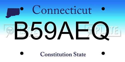 B59AEQ Connecticut License Plate