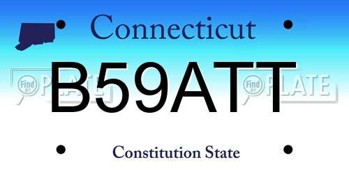 B59ATT Connecticut License Plate