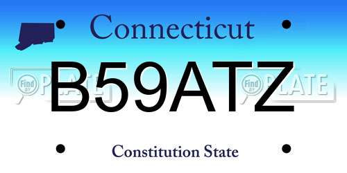 B59ATZ Connecticut License Plate