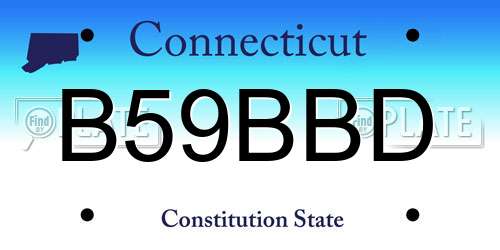 B59BBD Connecticut License Plate