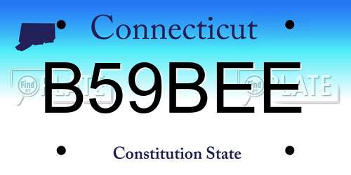 B59BEE Connecticut License Plate