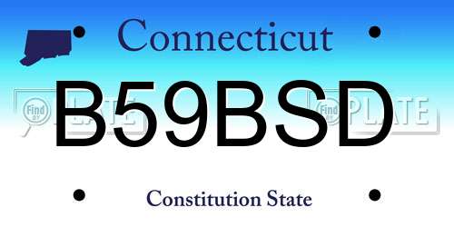 B59BSD Connecticut License Plate