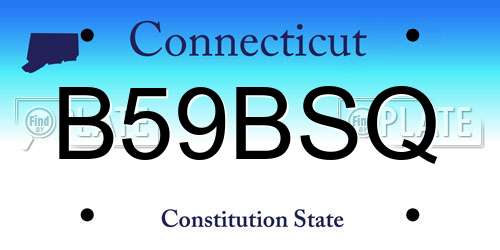 B59BSQ Connecticut License Plate