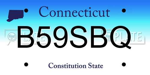 B59SBQ Connecticut License Plate