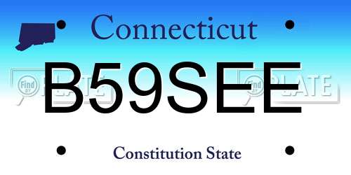 B59SEE Connecticut License Plate
