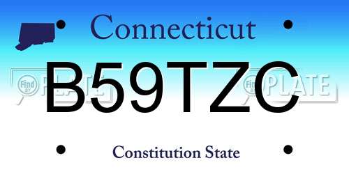 B59TZC Connecticut License Plate