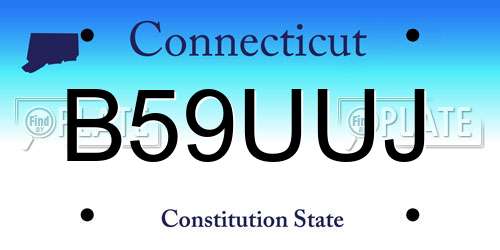B59UUJ Connecticut License Plate