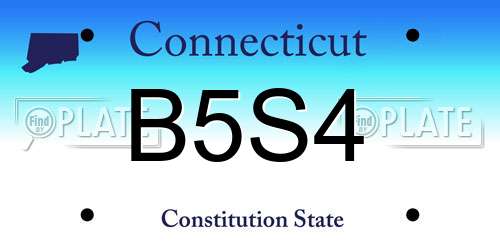 B5S4 Connecticut License Plate
