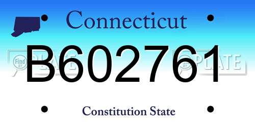 B602761 Connecticut License Plate