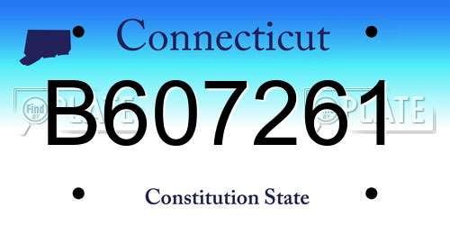 B607261 Connecticut License Plate