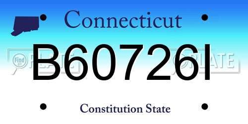 B60726I Connecticut License Plate
