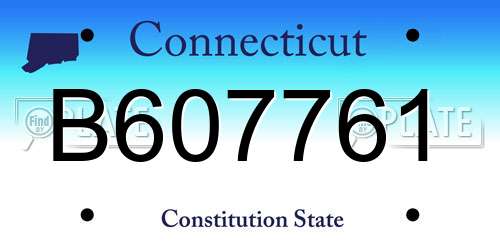 B607761 Connecticut License Plate
