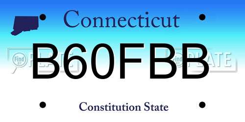 B60FBB Connecticut License Plate
