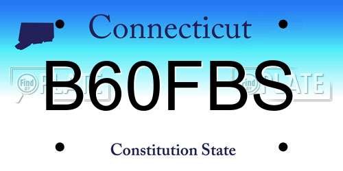 B60FBS Connecticut License Plate