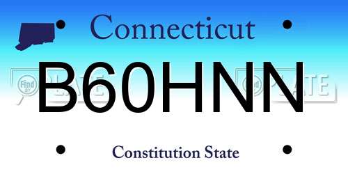 B60HNN Connecticut License Plate