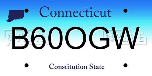 B60OGW Connecticut License Plate