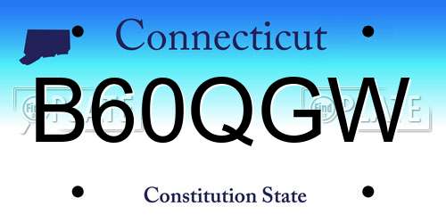 B60QGW Connecticut License Plate