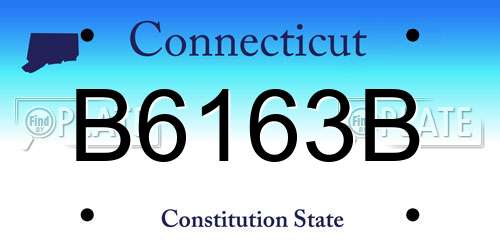 B6163B Connecticut License Plate