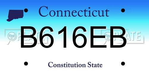 B616EB Connecticut License Plate