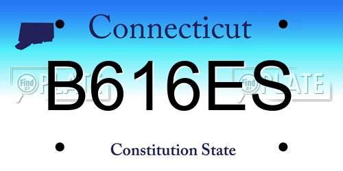 B616ES Connecticut License Plate