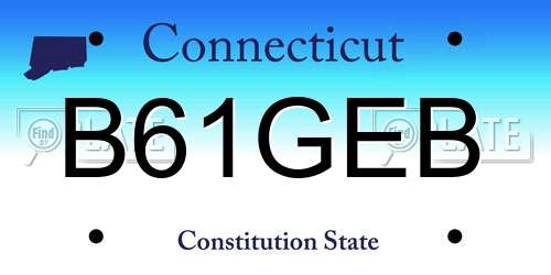 B61GEB Connecticut License Plate