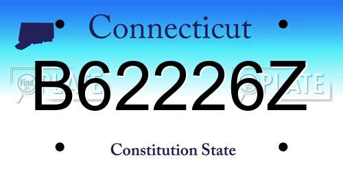 B62226Z Connecticut License Plate