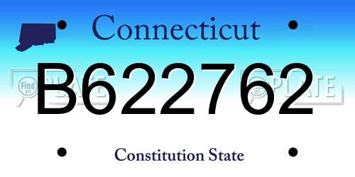 B622762 Connecticut License Plate