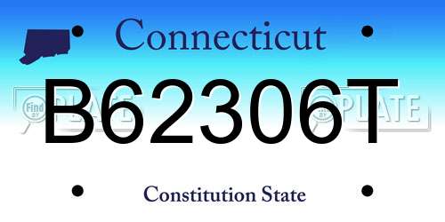 B62306T Connecticut License Plate