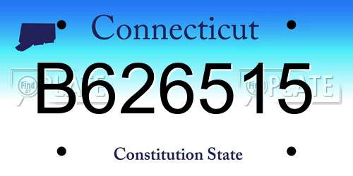 B626515 Connecticut License Plate