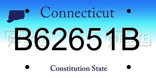 B62651B Connecticut License Plate