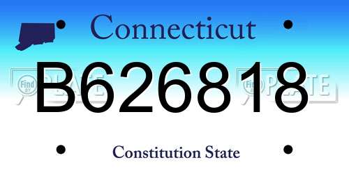 B626818 Connecticut License Plate
