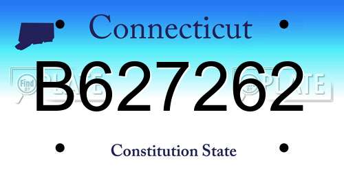 B627262 Connecticut License Plate