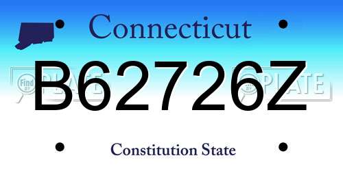 B62726Z Connecticut License Plate
