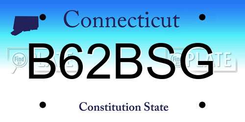 B62BSG Connecticut License Plate