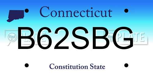 B62SBG Connecticut License Plate