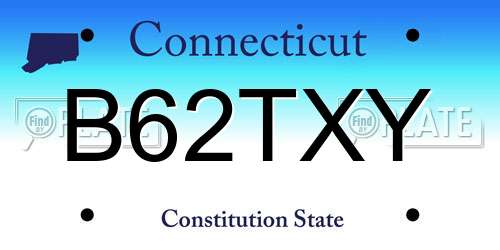 B62TXY Connecticut License Plate