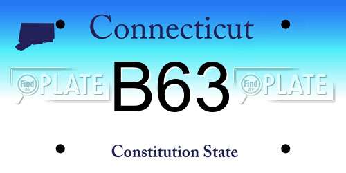 B63 Connecticut License Plate