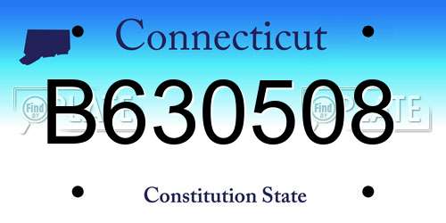 B630508 Connecticut License Plate