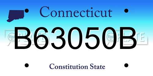 B63050B Connecticut License Plate