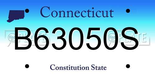 B63050S Connecticut License Plate